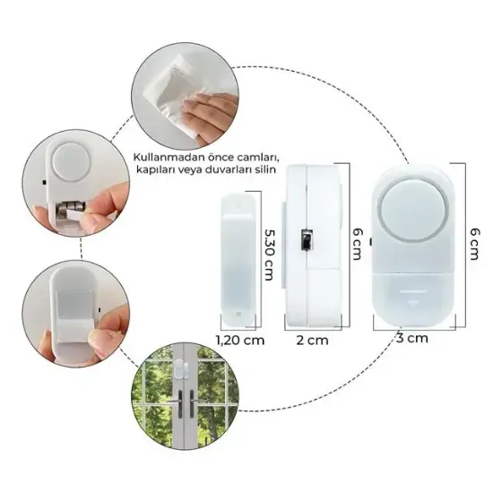 PowerMaster PM-17795 Mini Manyetik Pencere Ve Kapı Güvenlik Alarmı resmi