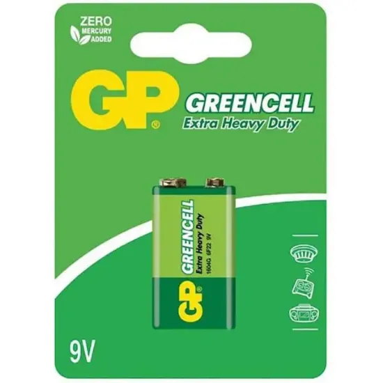 GP 1604GLF Greencell 9 Volt Pil (Tekli) resmi