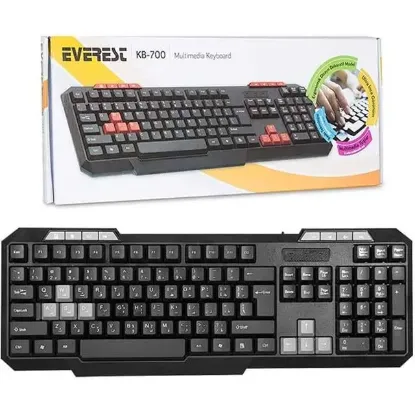 Everest KB-700 Siyah Usb US Layout Multimedia Klavye resmi