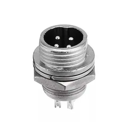 PowerMaster PM-18660 4 Pinli 12mm Erkek Mayk Fiş (M12 - GX12) resmi