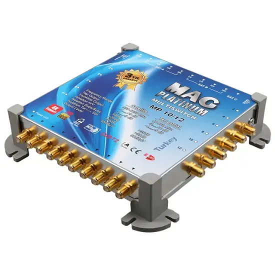MAG Platinum MP 10/12 Multiswitch - 10 Giriş 12 Çıkışlı Merkezi Uydu Santrali Hybrid 4K ve 3D Destekli resmi
