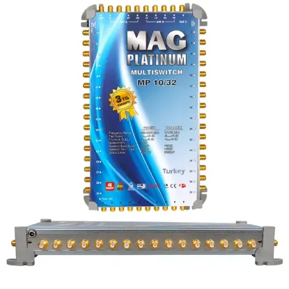 MAG Platinum MP 10/32 Multiswitch - 10 Giriş 32 Çıkışlı Merkezi Uydu Santrali Hybrid 4K ve 3D Destekli resmi