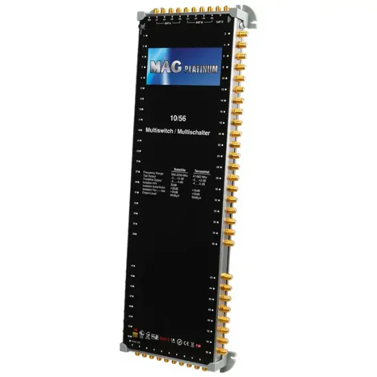 MAG Platinum MP 10/56 Multiswitch - 10 Giriş 56 Çıkışlı Merkezi Uydu Santrali Hybrid 4K ve 3D Destekli resmi