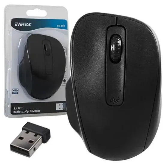 Everest SM-803 800/1200/1600 Dpi Usb Kablosuz Mouse resmi