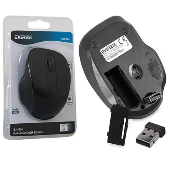 Everest SM-803 800/1200/1600 Dpi Usb Kablosuz Mouse resmi