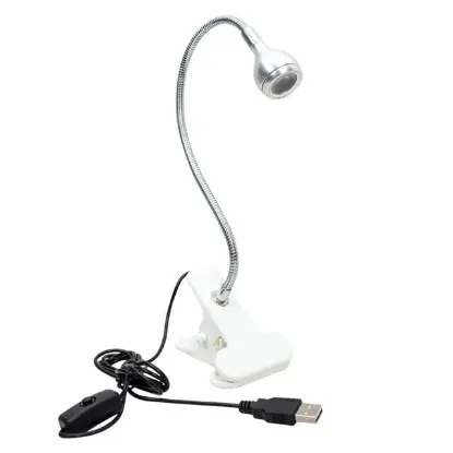 PowerMaster PM-20042 COB LED Akrobat Mandallı USB 6500K Beyaz Masa Lambası resmi