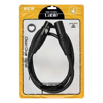 MagicVoice LD381 1 Metre Canon XLR Dişi - Canon XLR Erkek Stereo Plastik Jak Mikrofon Ses Kablosu resmi