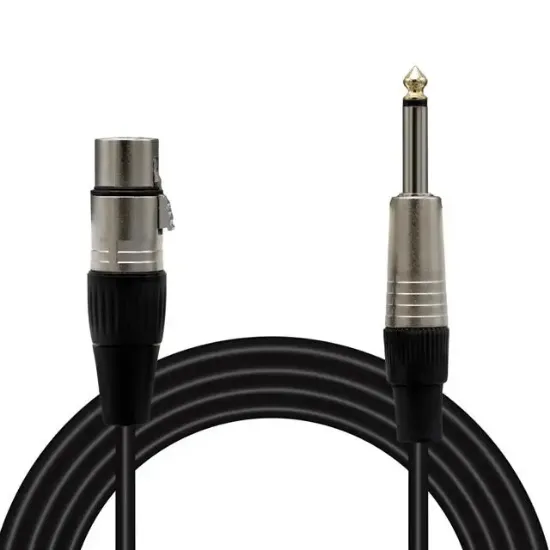 MagicVoice LD379B 15 Metre Canon XLR Dişi - 6.35mm Mono Erkek Metal Jak Mikrofon Ses Kablosu resmi