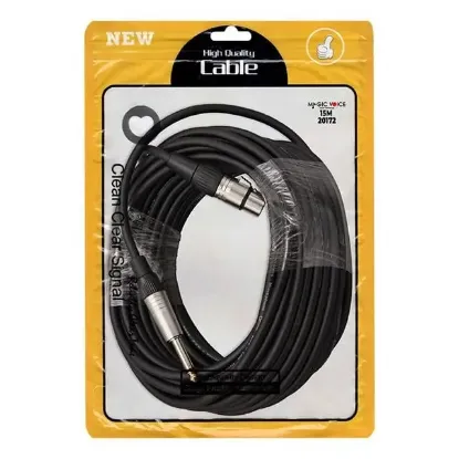 MagicVoice LD379B 15 Metre Canon XLR Dişi - 6.35mm Mono Erkek Metal Jak Mikrofon Ses Kablosu resmi
