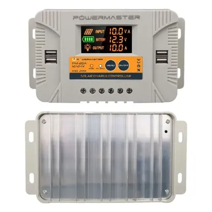 Powermaster PM-20A 12V-24V 20 Amper 4 USB Çıkışlı Dijital Ekranlı Solar Şarj Regülatörü resmi