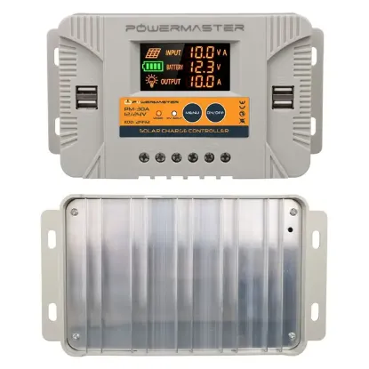 Powermaster PM-30A 12V-24V 30 Amper 4 USB Çıkışlı Dijital Ekranlı Solar Şarj Regülatörü resmi