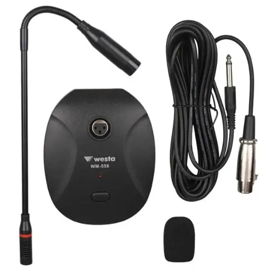 Westa WM-558 Profesyonel Işıklı ve Melodili Masaüstü Condenser Konferans Mikrofonu resmi