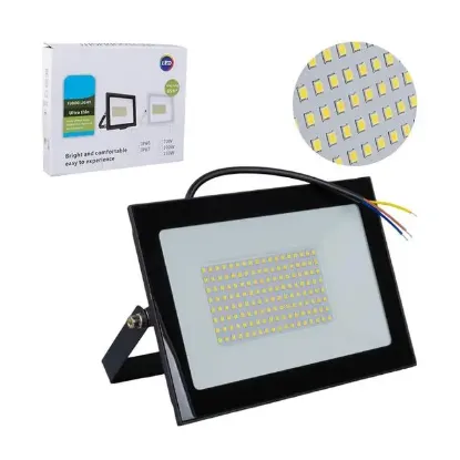 Powermaster PM-22572 100 Watt - 220 Volt 6500K IP66 150* Işık Açısı Siyah Slim Kasa Beyaz Led Projektör resmi
