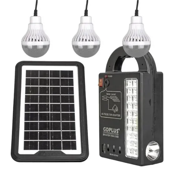 PowerMaster GD-999 Güneş Enerjili Solar Aydınlatma Sistemi 3 Ampullü Powerbank Özellikli Taşınabilir Kamp Seti resmi