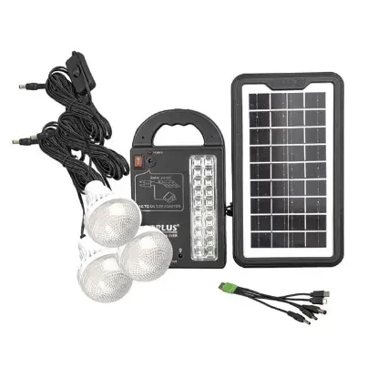 PowerMaster GD-999 Güneş Enerjili Solar Aydınlatma Sistemi 3 Ampullü Powerbank Özellikli Taşınabilir Kamp Seti resmi
