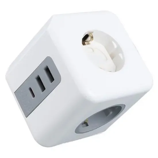 VEA VE-23089 2x USB 1x Type-C 3'lü Çocuk Ve Termal Korumalı Grup Priz resmi