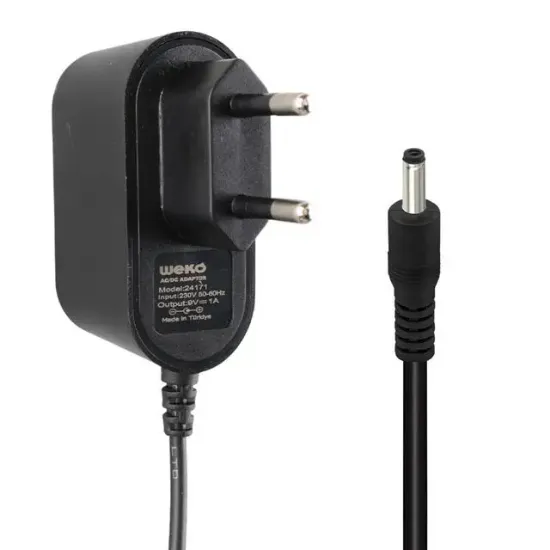 Weko 9 Volt - 1 Amper 3.5*1.35 Mm Uçlu Yerli Üretim Priz Tipi Adaptör resmi