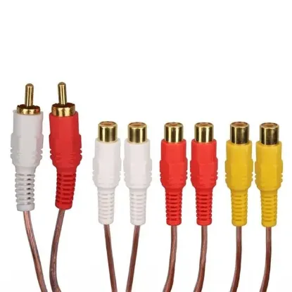 Powermaster PM-24208 2 RCA Erkek - 6 RCA Dişi Ses Çoklayıcı Kablo 40cm Zırhlı Dağıtıcı resmi