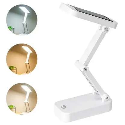 Powermaster PM-24440 Katlanabilir Dokunmatik Tuşlu Solar / Şarjlı Ledli Masa Lambası resmi