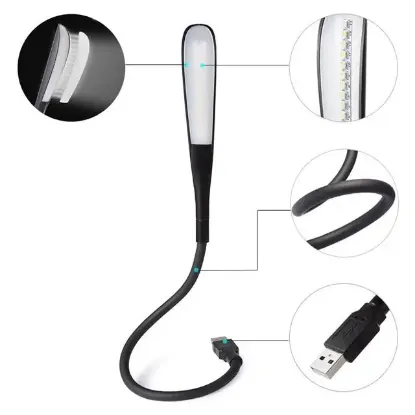 PowerMaster PM-24561 14 Ledli Siyah Esnek Usb Led Lamba resmi