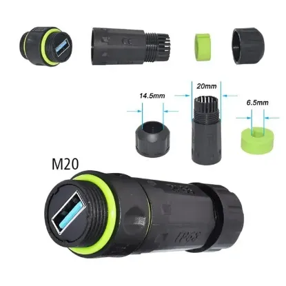 PowerMaster PM-24598 Dişi - Dişi IP68 Su Geçirmez 3.0 USB-A Konnektör resmi