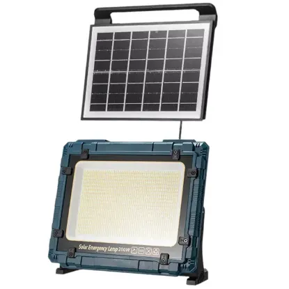 Powermaster W8109-1 Şarjlı Powerbank Özellikli 200W Günışığı/Beyaz Renk Solar Aydınlatma Acil Durum / Kamp Lambası resmi
