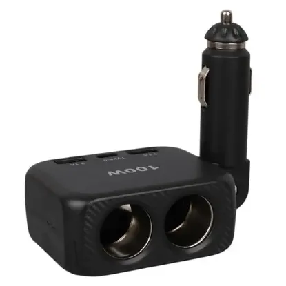 Olesson 1655 12-24V TYPE-C + Çift USB-A Girişli 100W 2'li Araç Çakmak Çoklayıcı resmi