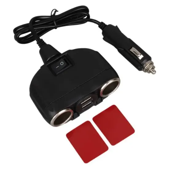 Olesson 1630 12-24V Çift USB Girişli 120W 80cm Kablolu 2'LI Araç Çakmak Çoklayıcı resmi