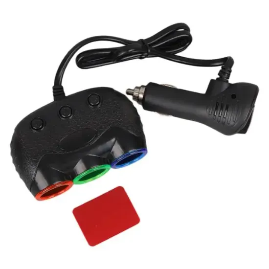 Olesson 1633 12-24V Tek USB Girişli 120W 80cm Kablolu Dijital Voltaj Ekranlı 3'lü Araç Çakmak Çoklayıcı resmi
