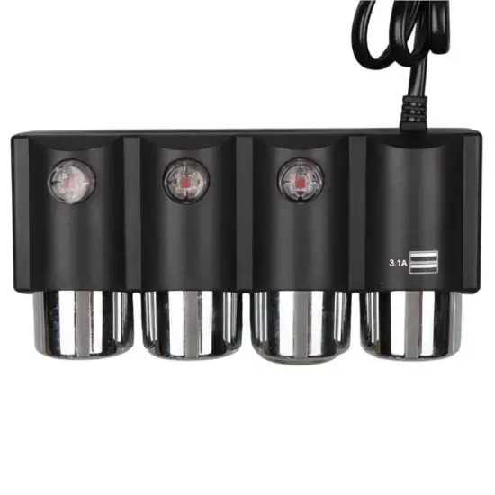 Olesson 1508 12-24V Çift USB Girişli 120W 80cm Kablolu 3'lü Araç Çakmak Çoklayıcı resmi