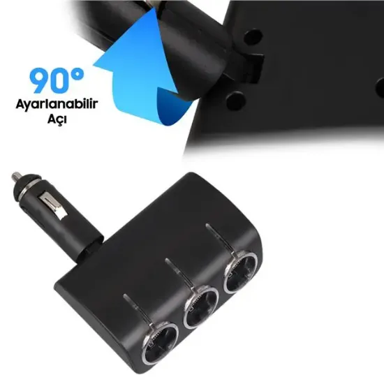 Olesson 1520 12-24V 120W 3'lü Araç Çakmak Çoklayıcı resmi