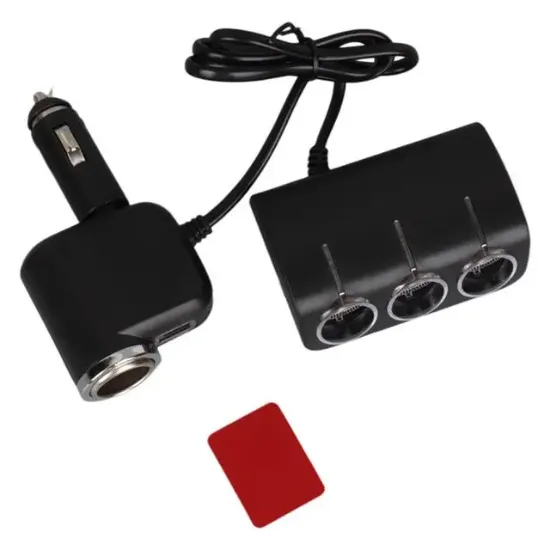 Olesson 1528 12-24V Tek USB Girişli 120W 80cm Kablolu 3'LÜ Araç Çakmak Çoklayıcı resmi