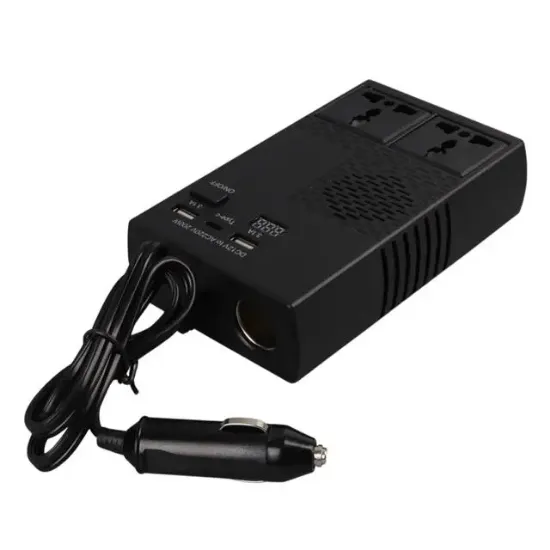 Olesson 1664 DC 12-24V 200W Oto Araç Power İnverter 1x Çakmak Girişi - 1x TYPE-C - 2x USB - 2x 220V Üniversal Priz resmi