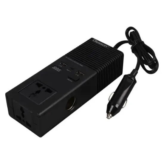 Olesson 1665 DC 12-24V 200W Oto Araç Power İnverter Ek Çakmak Girişi - TYPE-C - Çift USB - 220V Üniversal Priz resmi