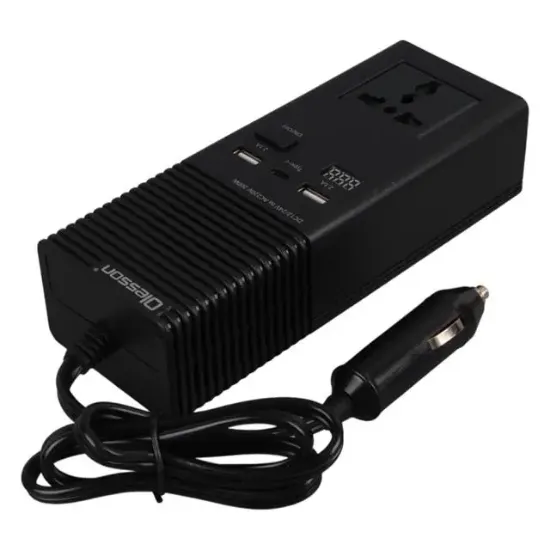 Olesson 1665 DC 12-24V 200W Oto Araç Power İnverter Ek Çakmak Girişi - TYPE-C - Çift USB - 220V Üniversal Priz resmi