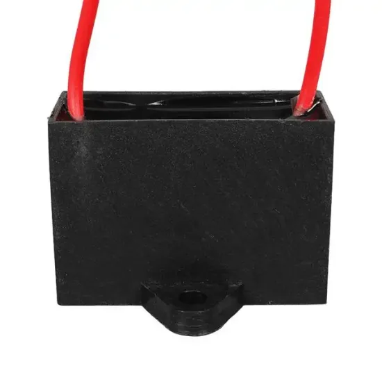 3.5UF 450VAC Siyah 10cm Kablolu Kare Tip Kutupsuz Kondansatör resmi