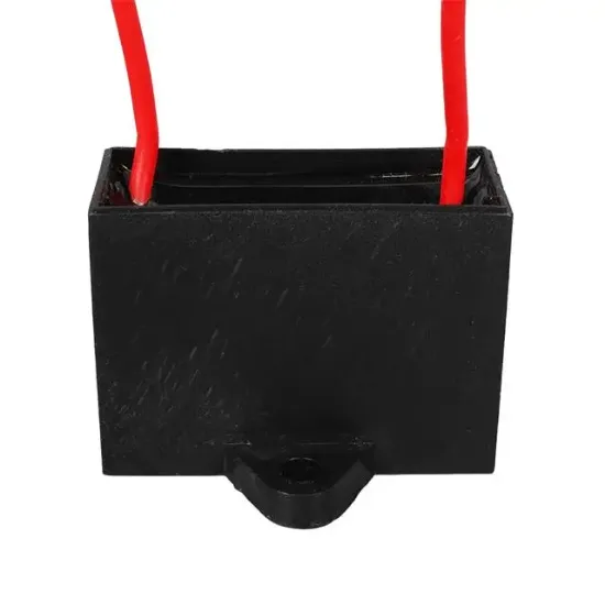 4UF 450VAC Siyah 10cm Kablolu Kare Tip Kutupsuz Kondansatör resmi