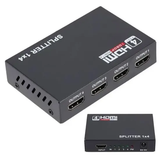 Rose HDMI-104 1080İ-1080P 3D 1X4 Port HDMI 1.4V Dağıtıcı Splitter Çoklayıcı resmi