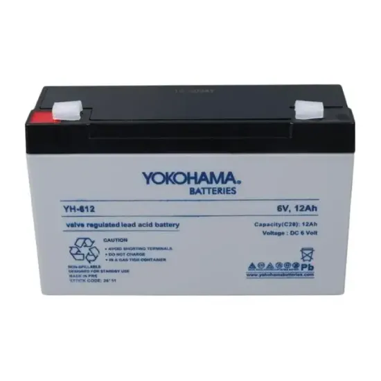 Yokohama YH-612 6 Volt - 12 Amper Akü (150x50x94 mm) resmi