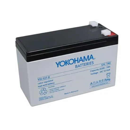 Yokohama YH-127.0 12 Volt 7 Amper Akü (150x65x90 mm) resmi