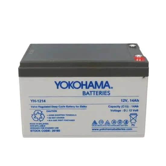 Yokohama YH-121.4 12 Volt - 14 Amper Elektrikli Bisiklet Aküsü (150x95x98 mm) resmi