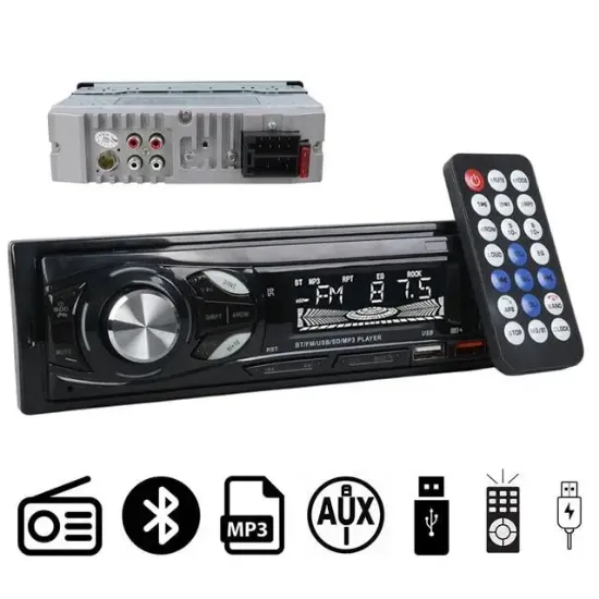 Carstar CS-107 Çift USB/SD/FM/AUX/Bluetooth Kumandalı Oto Teyp 4X60 Watt resmi