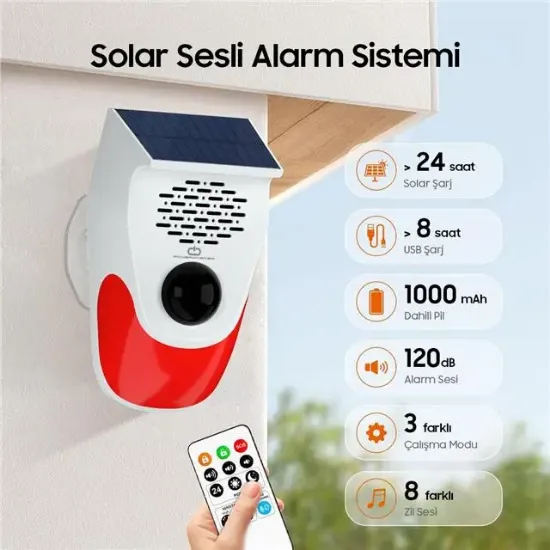 PowerMaster PM-26240 Solar Sesli Işıklı Alarm Sistemi resmi