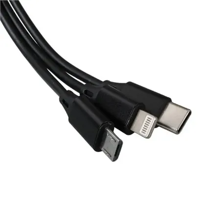 PowerMaster PM-26346 3 IN 1 Siyah Şarj Kablosu resmi