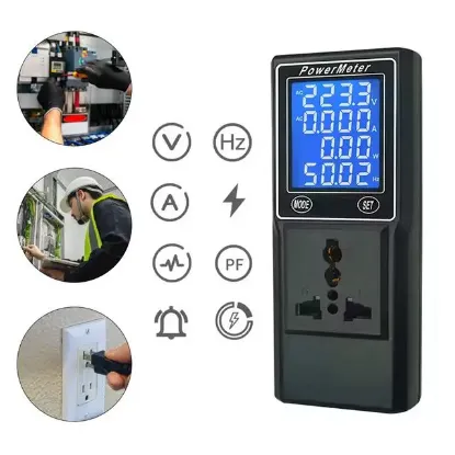 PowerMaster PM-26400 Volt Amper Watt HZ Güç Ölçer Dijital Ekranlı (Powermeter) resmi