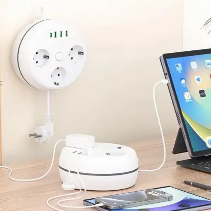 Vea VE-26583 3'LÜ 1.5 Metre Kablolu 3 USB / TYPE-C Girişli Akım Korumalı Grup Priz resmi