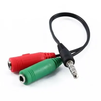 Powermaster PM-2697 3.5 Mm Stereo Erkek Kulaklık 3 Çizgili + 2 X Stereo Dişi Mikrofon Hoparlör Çoklayıcı Kablo      resmi
