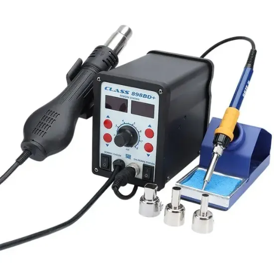 Class 898BD+ 70W Çift Ekranlı Dijital Üflemeli Havya İstasyonu resmi