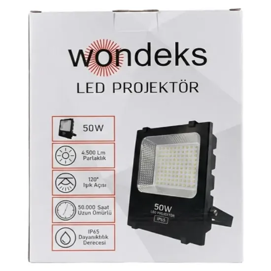 Wondeks 50W 6500K Beyaz LED Projektör 4.500 Lümen resmi
