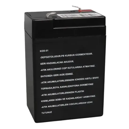 Orbus Eco ORB6-4 6 Volt 4 Amper Kuru Işıldak Aküsü (70x48x101 Mm) resmi